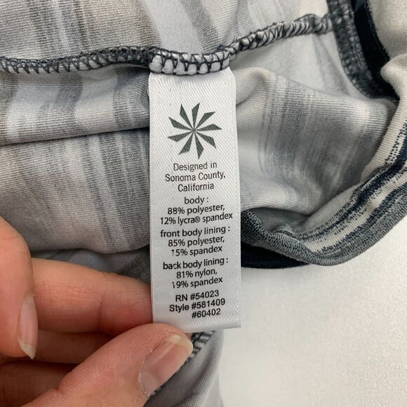 Athleta Tinker Tank Top S Small Airbrush Striped Built in Bra Racerback Side Tie - Picture 10 of 13